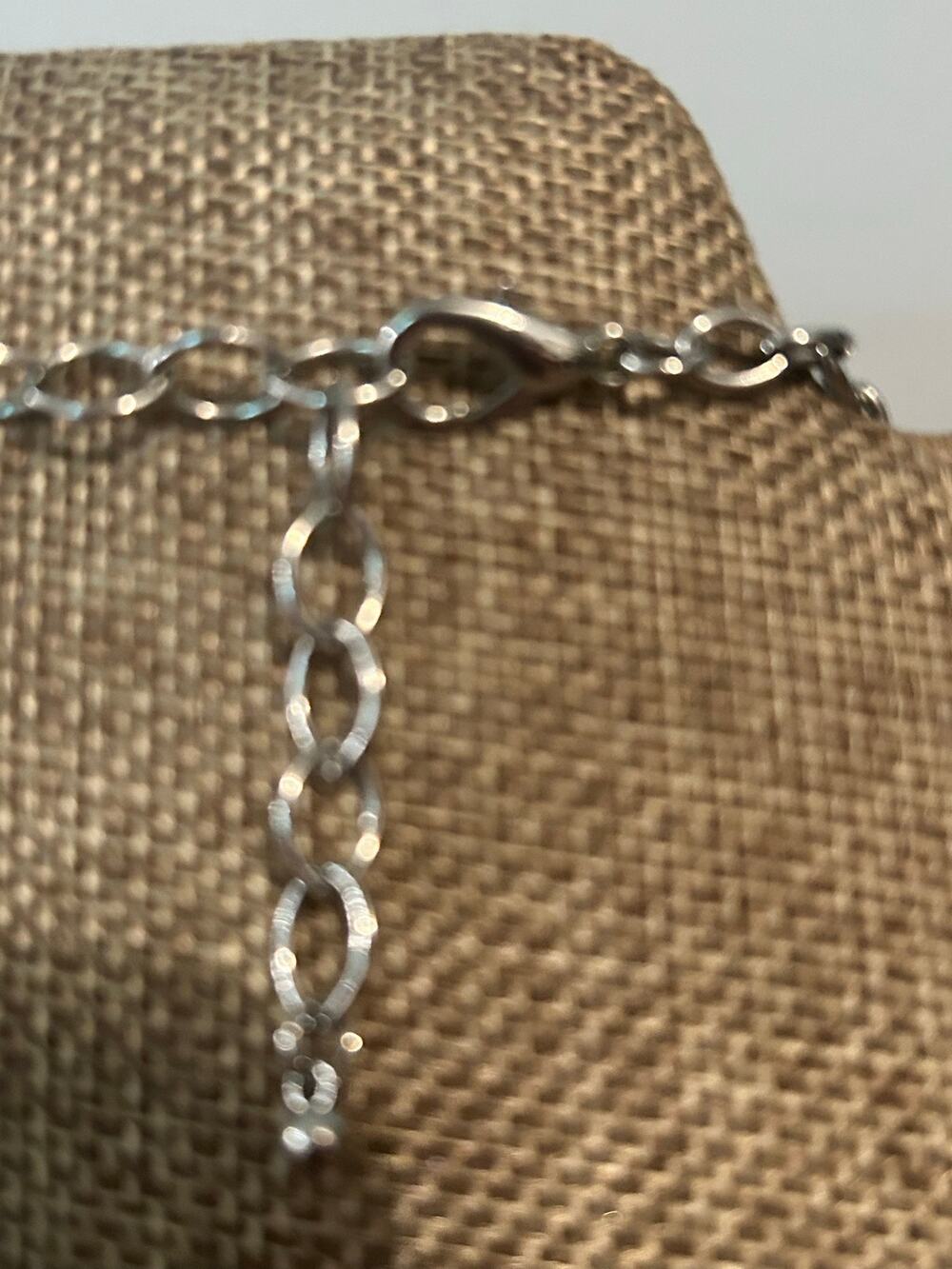 Dark Blue Faceted Bead Necklace Silver Tone Spacers Strand 20 Inch